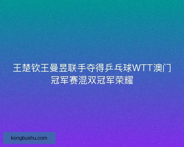 王楚钦王曼昱联手夺得乒乓球WTT澳门冠军赛混双冠军荣耀